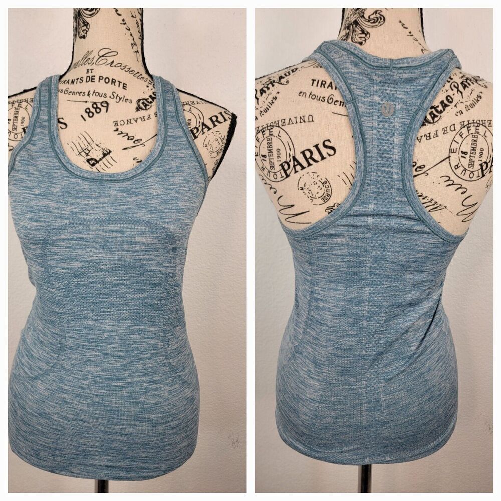 Lululemon Run Swiftly Tech Racerback Tank Top Womens Size 4 Heathered Green